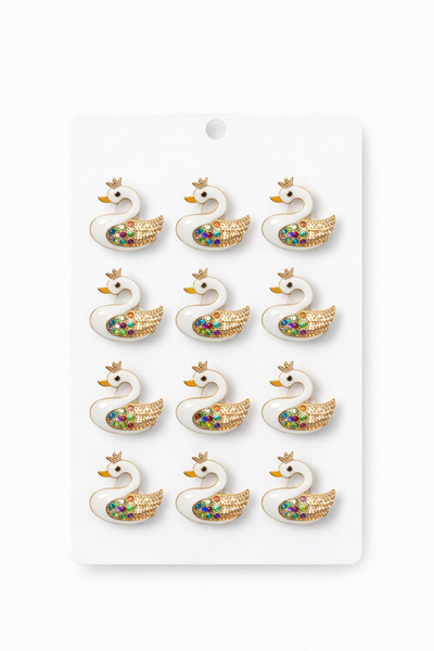 OEM Set of 12 Martisor brooches on presentation cardboard, 17x10 cm, March 1s...