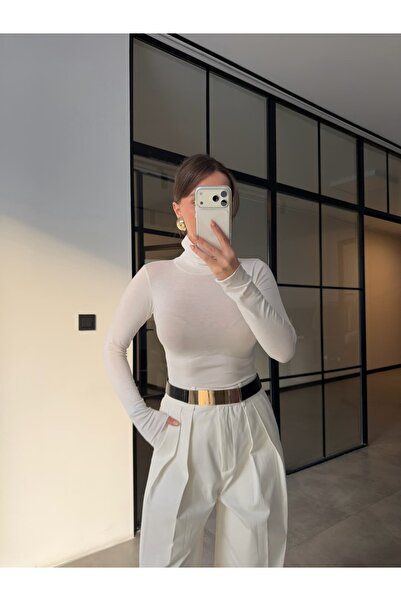 BB Bensu Buyruk BLUZĂ ECRU CU GULER ÎNALT