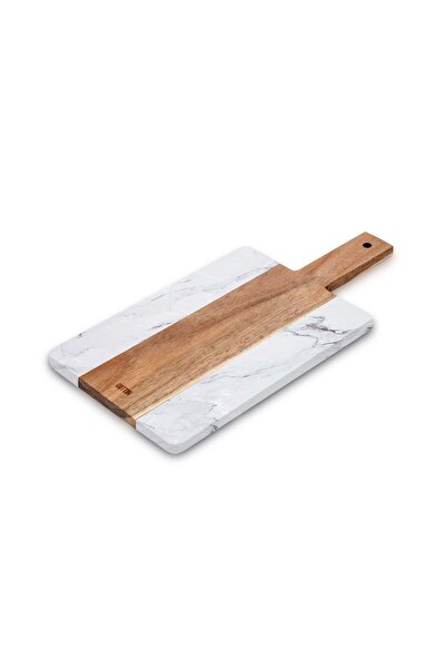 Quttin Acacia wood chopping board with marble White 30x14cm