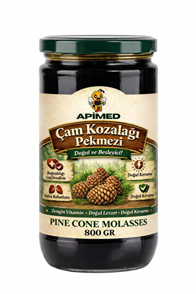 APİMED %100 Doğal Çam Kozalağı Pekmezi 800 GR – Katkısız, İlave Şekersiz, Gel...