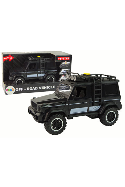 LEAN Off-Road Car 1:14 with Friction, Black, Doors Open, Sounds and Lights