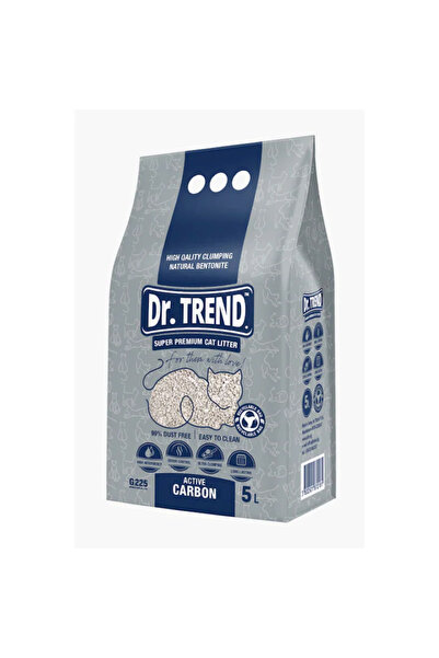 Dr.Trend Premium Asternut igienic bentonita pentru pisici - Active Carbon, 5L