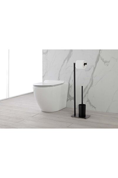 Confortime Toilet paper holder with toilet brush White