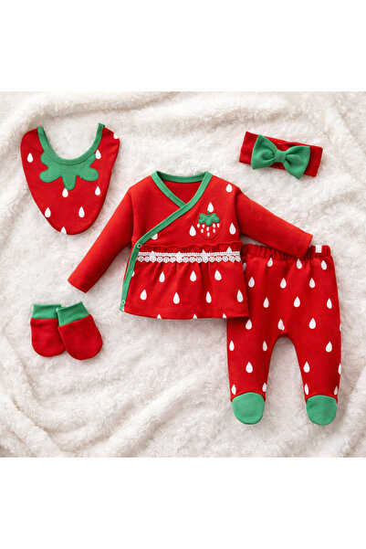 emir baby Çilekli 5’li Yenidoğan Bebek Takımı – Kız Bebek Hastane Çıkışı, Yum...