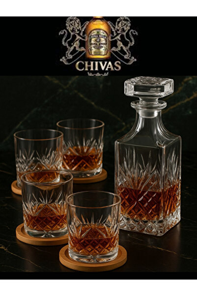 MADAME LUDA 7 Piece Luxury Whiskey Glass. Glass Carafe Decanter Set. Set. (6 ...