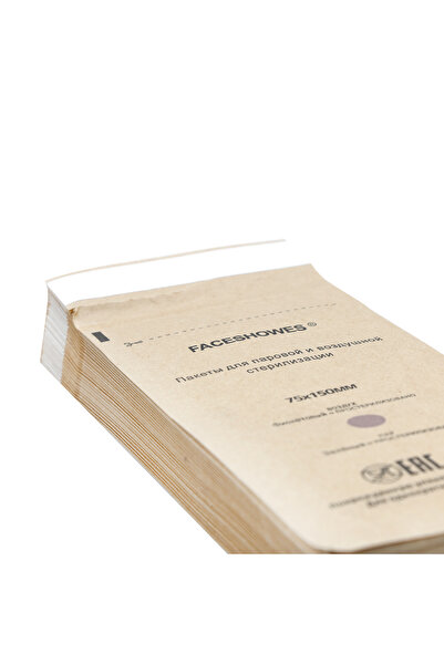 Faceshowes Paper sterilization bags for baby wipes 75x150 mm, set of 100 pieces