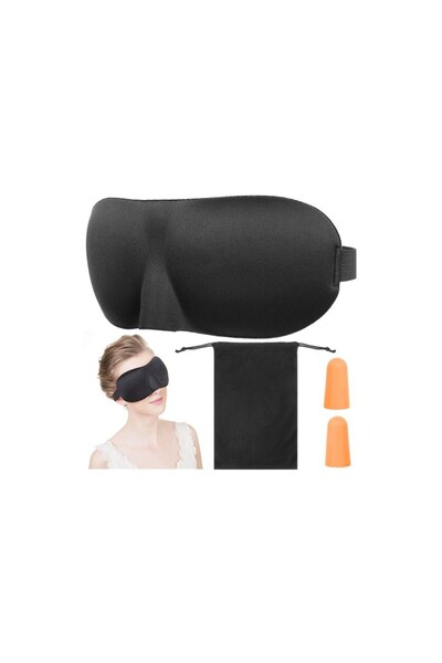 MT MALATEC Set mască de somn 3D, dopuri de urechi, bandă elastică reglabilă, ...