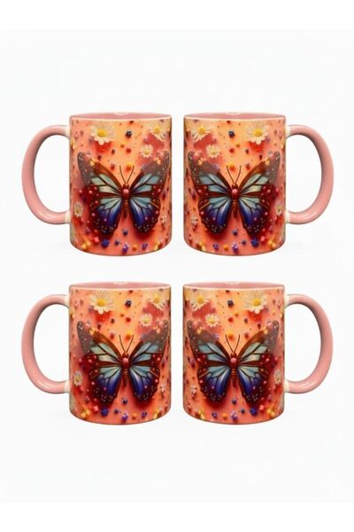 Viyalente 4 قطع من أكواب البورسلين بسعة 300 مل من كونسيبت بيترا، قابلة للغسل ...