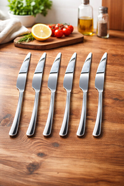AiroBazar 6-Piece Stainless Steel Table Knife Set – 304 Quality 10mm, Long-La...