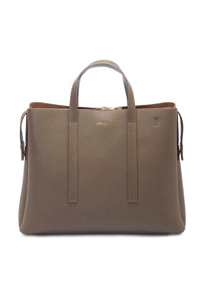 Tergan Bej Hakiki Deri Kadın El Çantası - S25Y1BC80291-B73