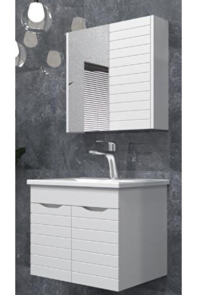 quarter bath Banyo Dolabı 65 CM Sonic Ayna Dolaplı Alt Üst Modül Ve Seramik L...