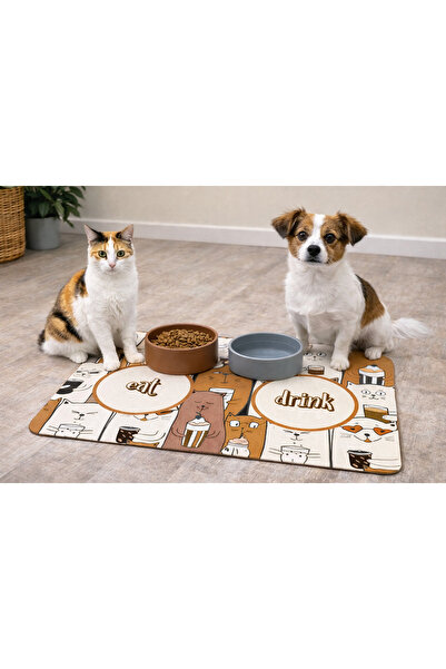 SoGood Concept Kedi Ve Köpek İçin Mama Paspası (Kahverengi)