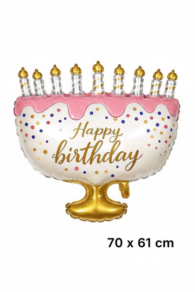party mix Happy Birthday Balon | Pasta Şeklinde Folyo Balon 70×61 cm | Doğum ...