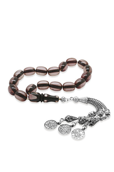 Tesbihane Fire Amber Efe Prayer Beads - Non-Tarnishing Metal Tassel - Double ...