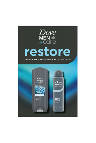 Dove Men+Care Restore Gift Set - Clean Comfort Shower Gel 250ml & Antiperspir...