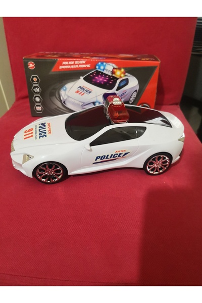 KARE Oyuncak Polis Arabası Pilli, 3 D Işıklar 1.Kalite Malzeme,23 cm
