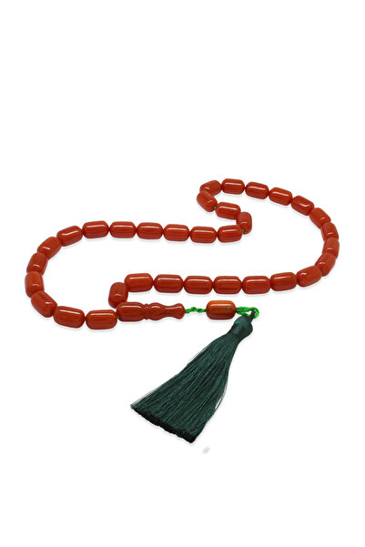 Tesbihane Stick Crimped Amber Prayer Beads - Ottoman Palace Tassels - Maxi Si...