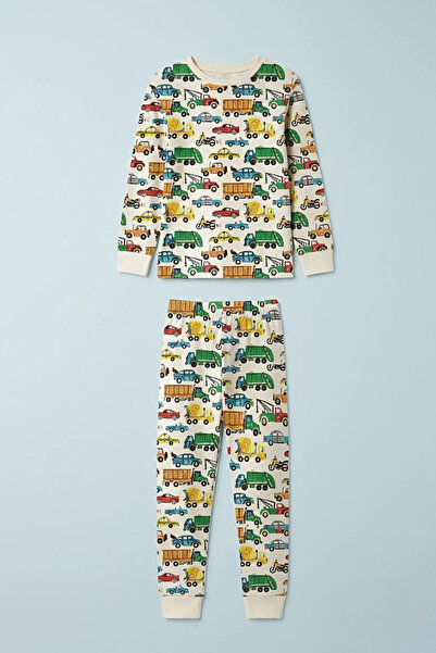 ROSAMİNA Boys' 100% Cotton Cars Patterned Pajama Set