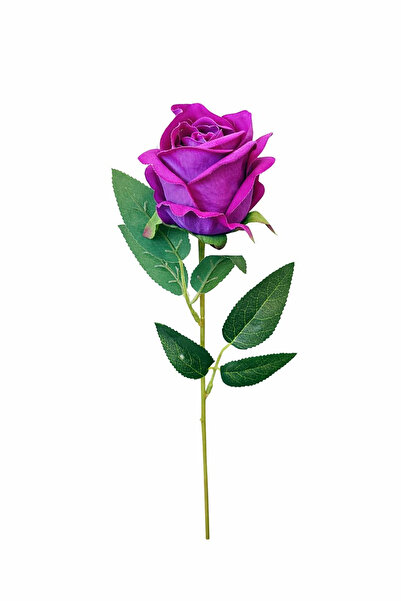 OEM Trandafir artificial violet strălucitor cu petale și frunze catifelate, 4...