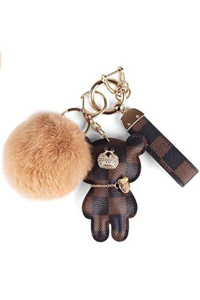 Arabest Plush Keychain For Women, Animal Bear Dog Bear Grid Block Hand Woven ...
