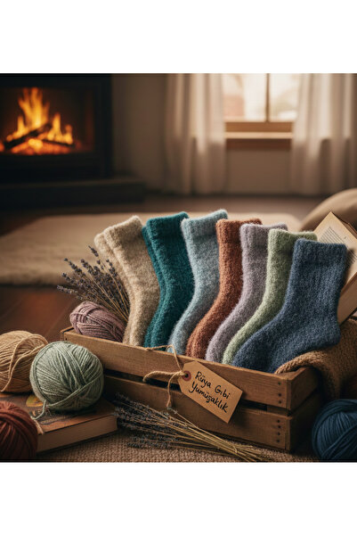 CLEWEAR جوارب نوم من فرو الأرانب الأنجورا