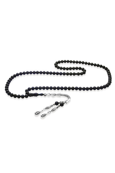 Tesbihane Squeeze Amber Prayer Beads - Non-Tarnishing Metal Tassel - Wrist Le...