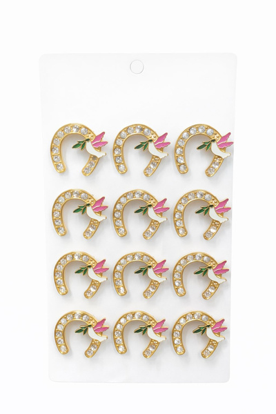 OEM Set of 12 Martisor brooches on presentation cardboard, 17x10 cm, March 1s...