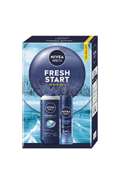 NIVEA Men Fresh Start Gift Set - Active Duo with Fresh Kick Shower Gel & Fres...