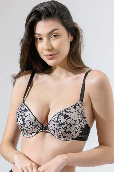 Piera Printed low-cut soft cup bra DENISA R1704