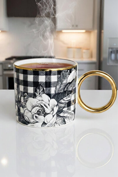 VENETTO Luxury Porcelain Black and White Vintage Mug Cup 200 ml
