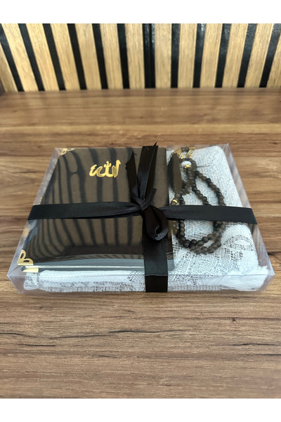 Evce Home Tekstil Seccade Seti Tespih ve Yasin-i Şerif Dua Kitaplı