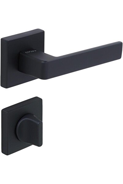 Çebi Metal ÇEBİ Mat Siyah Croma Eta-S Kare Rozetli Banyo Kapı Kolu (115110103...