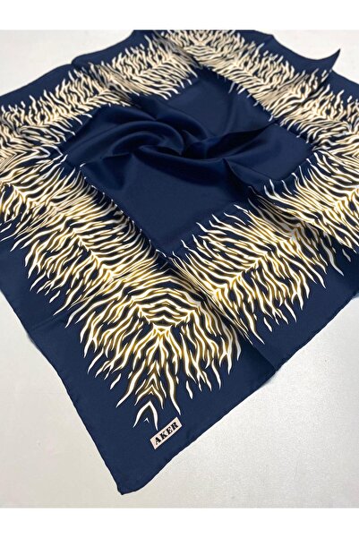 Aker Tivil İpek Eşarp 8672713 - 922 Lacivert Zebra Desen