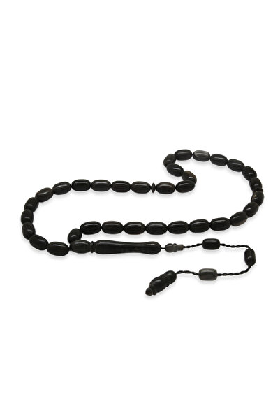 Tesbihane سبحة من قرن الجاموس - مرصعة - لون أسود - قطع كبسولي