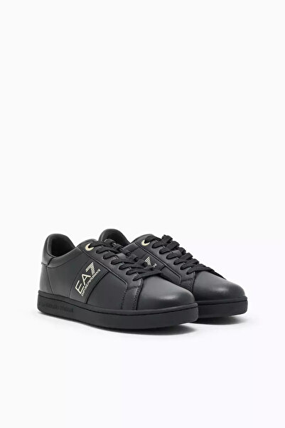 EA7 Men's Gold Logo Casual Sneaker - Black