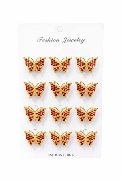 OEM Set of 12 Martisor brooches on presentation cardboard, 17x10 cm, March 1s...