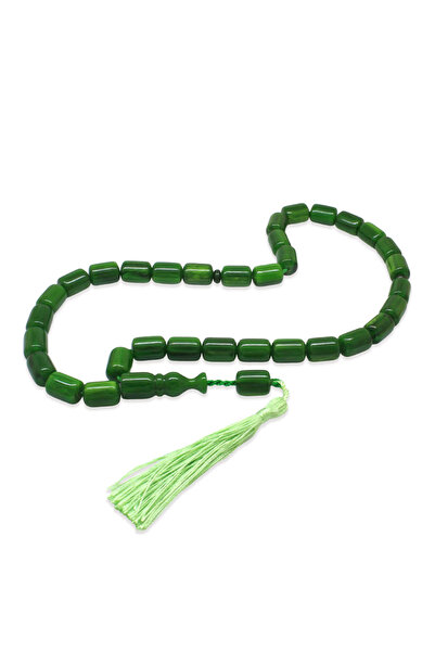 Tesbihane Stick Crimped Amber Prayer Beads - Ottoman Palace Tassels - Maxi Si...