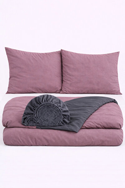 İQON Elastic Sheet Bedding Set Double Size Glkrs Gray-244 Otlt