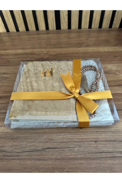 Evce Home Tekstil Seccade Seti Tespih ve Yasin-i Şerif Dua Kitaplı