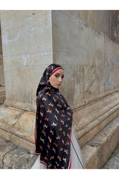 tomrisboutique Luxury Voile Silk Shawl Hijab Foulard Scarf Shawl Horse Patter...