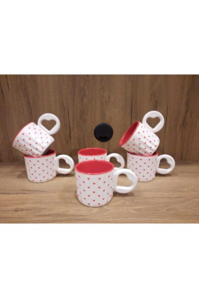 Keramika كوب 6 لي 8 سم بقلب أحمر