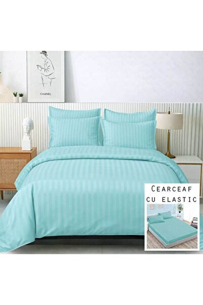 Patul Lenjerie de pat Damasc, Pucioasa, 2 Persoane, Pat dublu, 6 piese, Cearc...