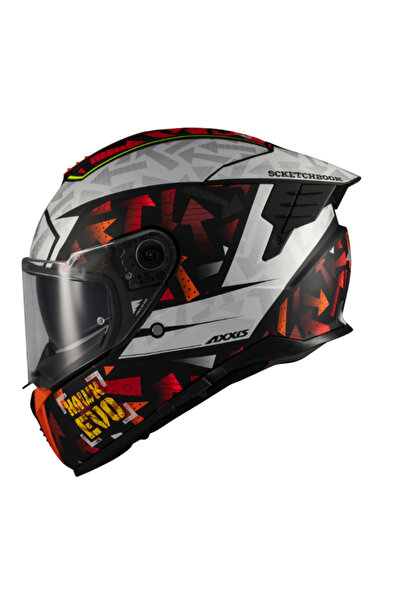 AXXIS Motosiklet Kaskı Hawk Evo SV Sketchbook B2 Motorcu Kask