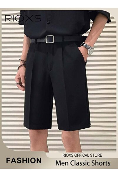 RIOXS Men's Pleated Dress Shorts, Classic Fit Golf Shorts, Trendy Straight Le...