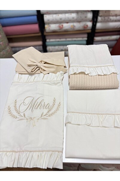 GAYE EV TEKSTİLİ Embroidered Baby Bedding Pique Set 100% Cotton Oeko-Tex Cert...