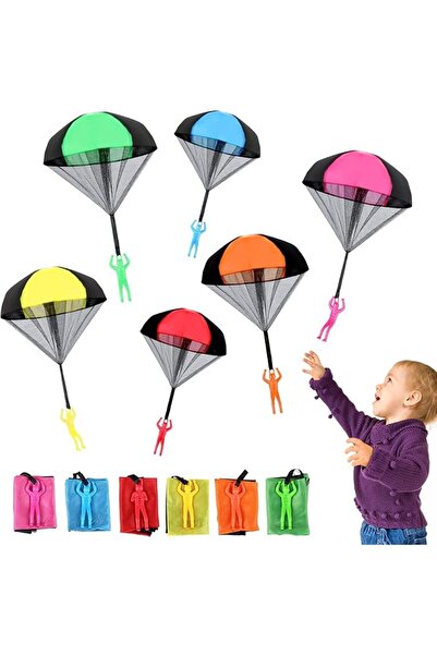 Arabest 6 pieces of outdoor children's flying parachute toys, suitable for ch...