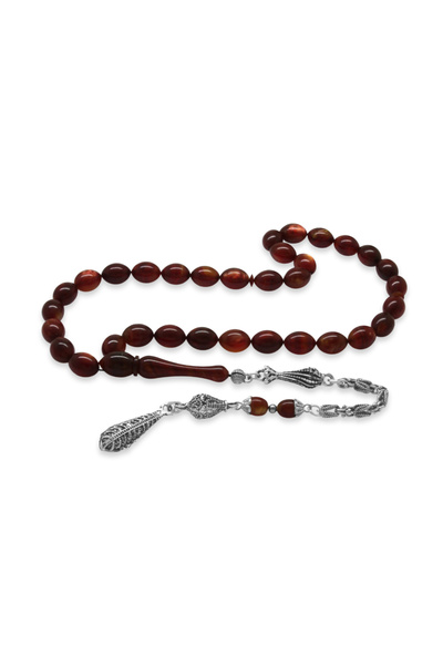 Tesbihane Katalin Tesbih - Non-Tarnish Metal King Chain with Tassels - Sphere...