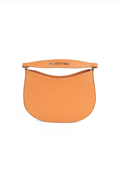 Valentino حقيبة يد وكتف نسائية من الجلد على شكل نصف قمر - تان