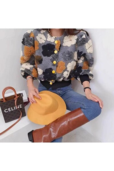 Rabiossa Women's Design Flower Patterned Sweater