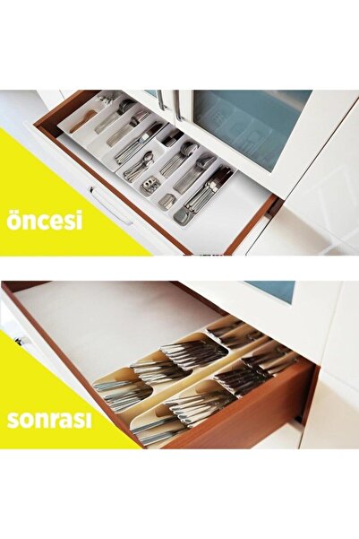 NATURAWİN Organizers Pratik Çatal Kaşık Düzenleyici Çekmeçe Düzenleyici 4 Bölme